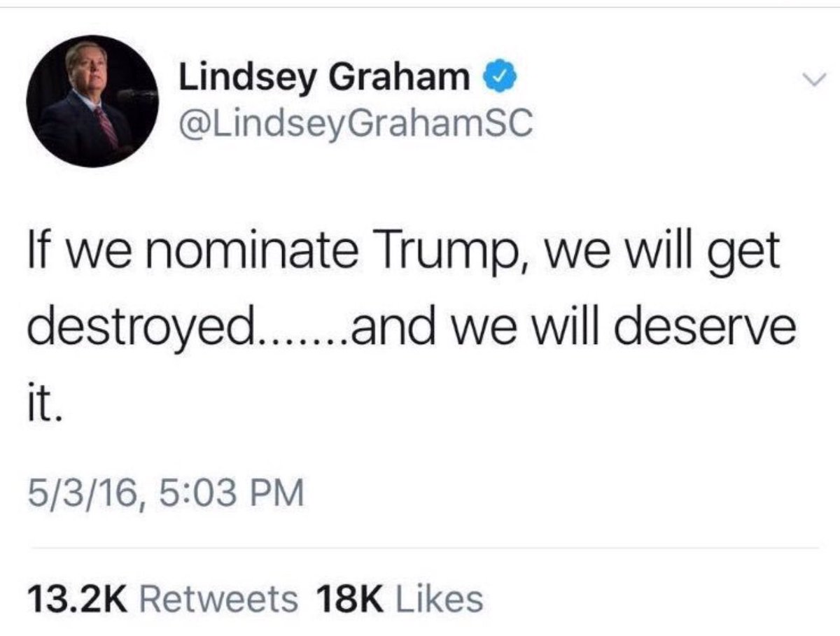 So, is Lindsey back to this mindset?

#NeverAgainTrump