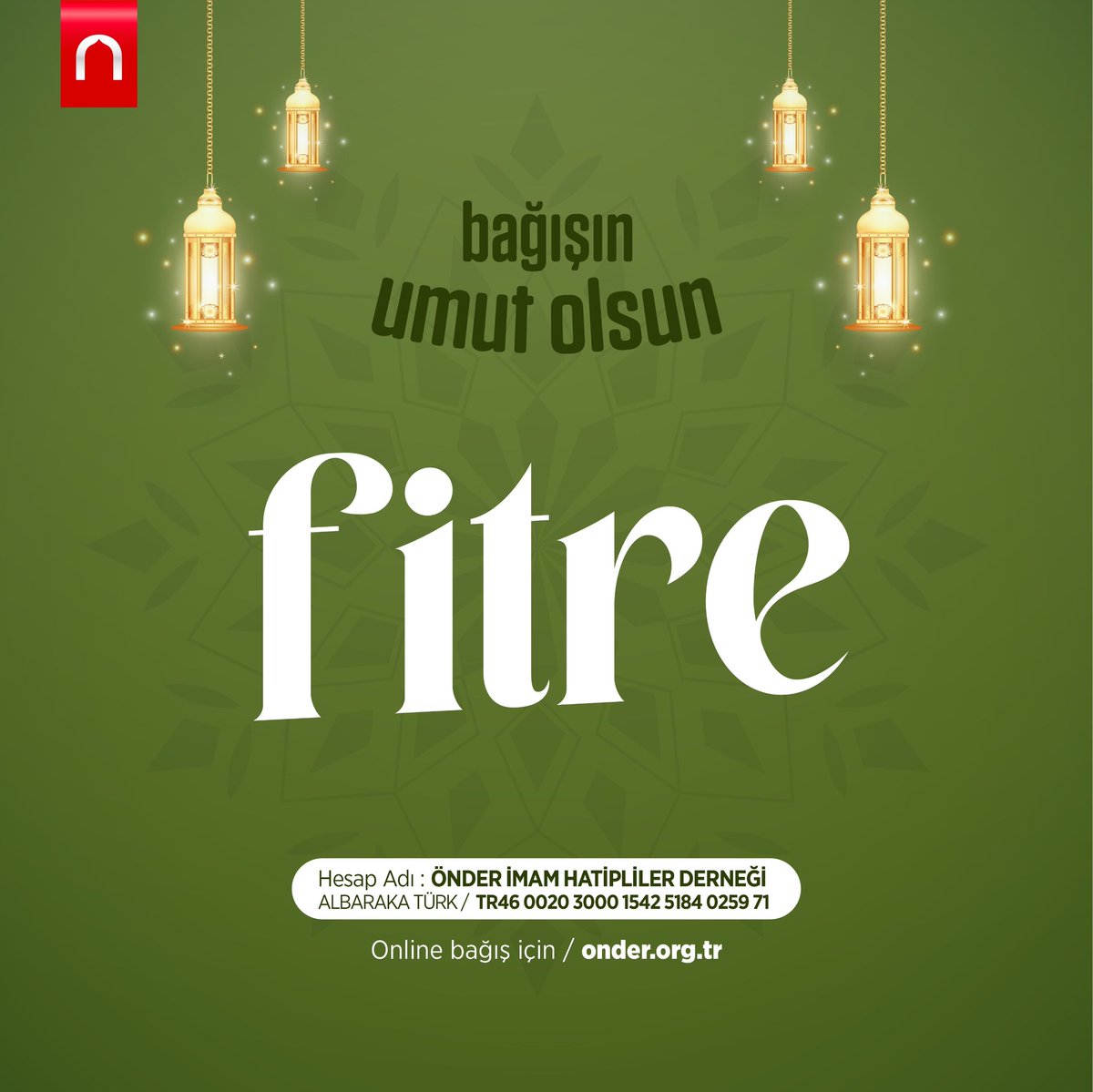 ✨Bağışın umut olsun. Mübarek Ramazan-ı Şerif'in son gününde fitrelerimizi vermeyi unutmayalım. 🔸 Gençlerimizin eğitimine hep birlikte destek olalım. Ramazan paylaştıkça güzel. ◽Hesap Adı: ÖNDER İmam Hatipliler Derneği ◽Albaraka Türk: TR46 0020 3000 1542 5184 0259 71…