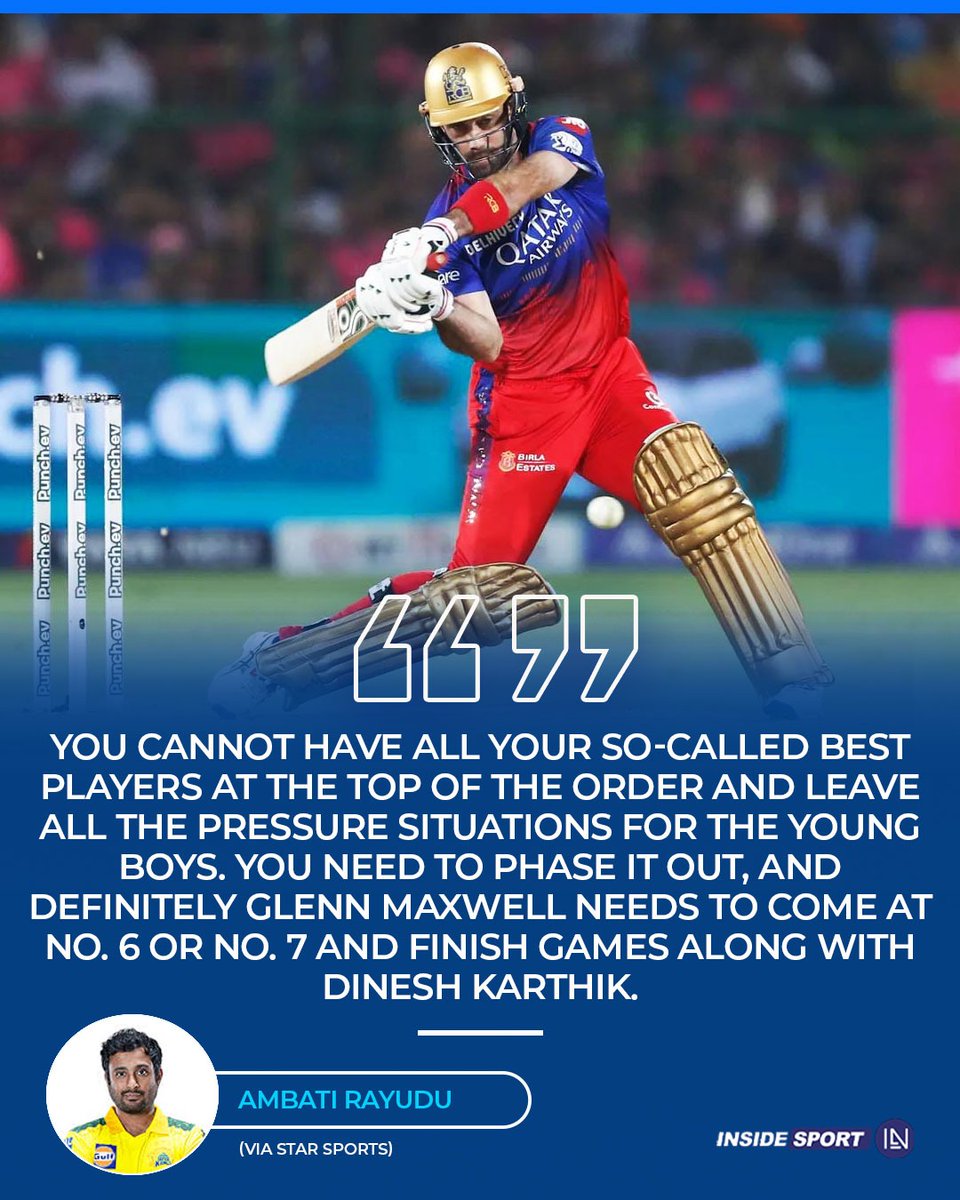 Do you agree with Ambati Rayudu? 

#GlennMaxwell #RCB #IPL2024 #Insidesport #CricketTwitter