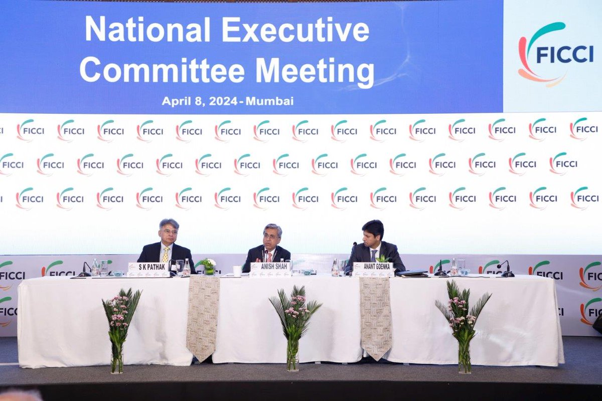 Delighted to lead the second National Executive Committee Meeting (NECM) for 2023-24, hosted by @ficci_india, with 125+ industry stalwarts in attendance. Delved into vital areas: Make In India, farm prosperity, women-led development, and sustainability. Sector committee chairs…