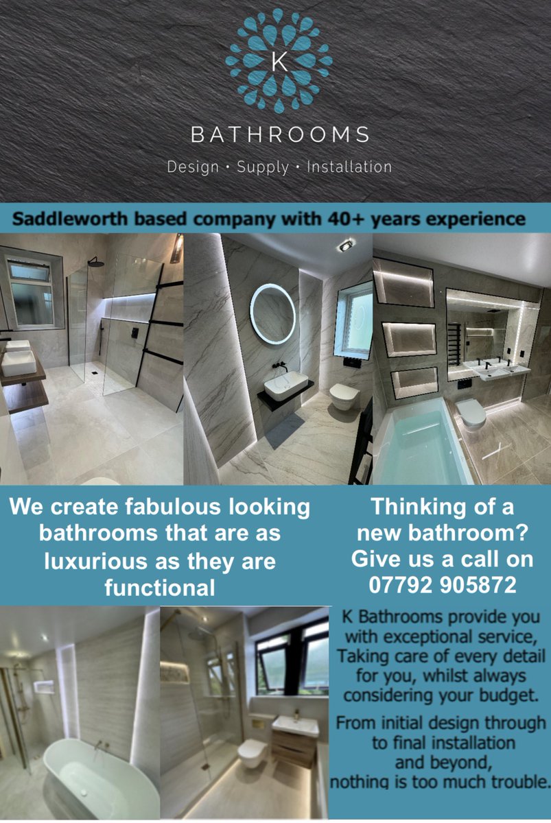 K BATHROOMS K Bathrooms design, supply and install bathrooms, wet rooms and special care bathrooms at affordable prices in Saddleworth, Oldham and the surrounding area. They project manage every detail from concept to completion. Visit kbathrooms.net for details #ad