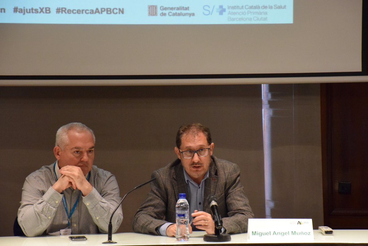 primariaicscat's tweet photo. "Estem molt contents perquè en els projectes dels #AjutsXB hi ha representats molts perfils de l'atenció primària. Hem insistit perquè aquests ajuts no fossin cosa només de metges i metgesses": Miguel Ángel Muñoz, coordinador de la Unitat de Suport a la #RecercaAPBCN https://t.co/WY14DNvZLS