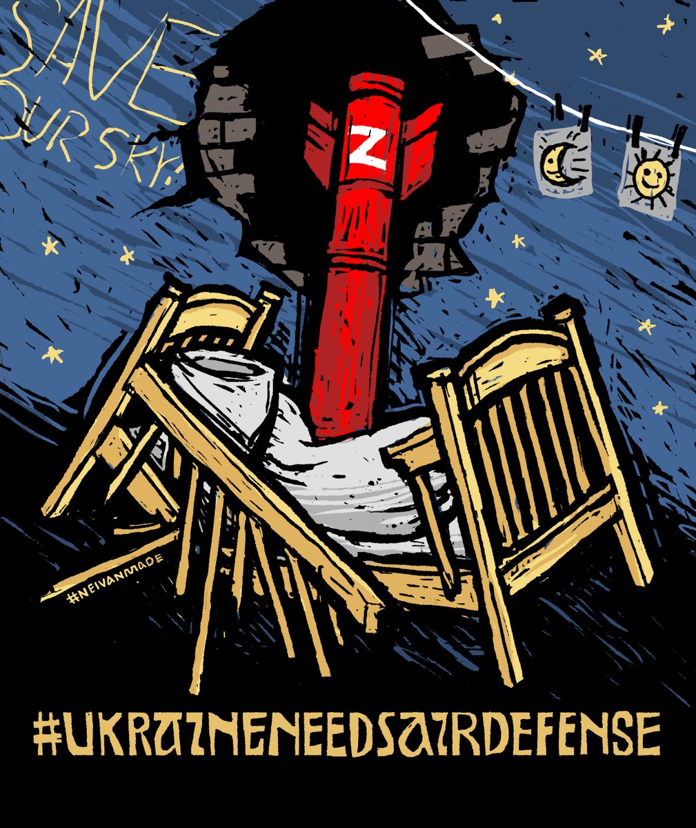 We are Ukrainians. We fight every day for the right to exist. We are alone against a mighty empire that despises democracy, compromises, freedom of speech, and freedom itself. So we ask for air defence. Protect our sky, save our children! #NEIVANMADE #ukraineneedsairdefense