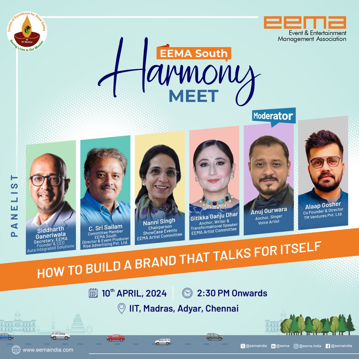 EEMA South Harmony Meet: Join us on April 10th, 2:30pm onward at IIT Madras. Join us for an exciting event featuring industry experts unveiling the latest event and brand trends, sharing expertise, and inspiring stories. Hosted by Anuj Gurwara. Don't miss out!