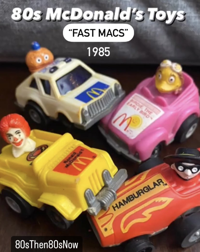 Whether You Were Team Ronald McDonald, Big Mac, Birdie the Early Bird or The Hamburgler, McDonald’s “Fast Cars” Were the Perfect Fit For Any Kitchen Table. #mcdonalds #fastfood #restaurant #food #ronaldmcdonald