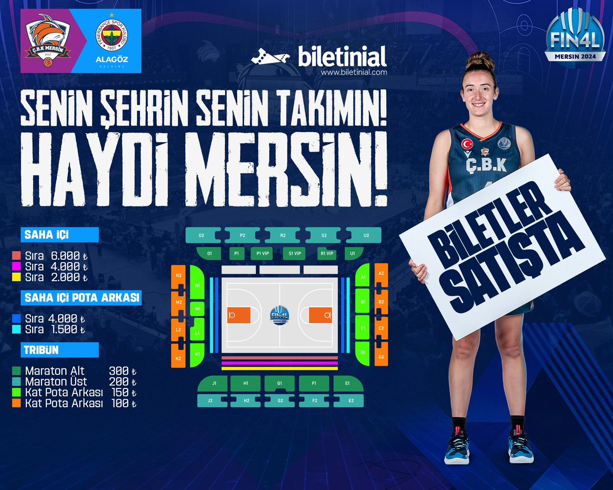 💥 EuroLeague Women Final Four Yarı Finali'nde karşılaşacağımız Fenerbahçe Alagöz Holding maçının biletleri satışta!

🎫  Fenerbahçe Alagöz Holding maçı biletleri linkte!

Online Biletler 👉🏻 biletinial.com/tr-tr/spor/fen…’de.

#WeAreÇBK #EuroLeagueWomen #FinalFour #FinalFourMersin