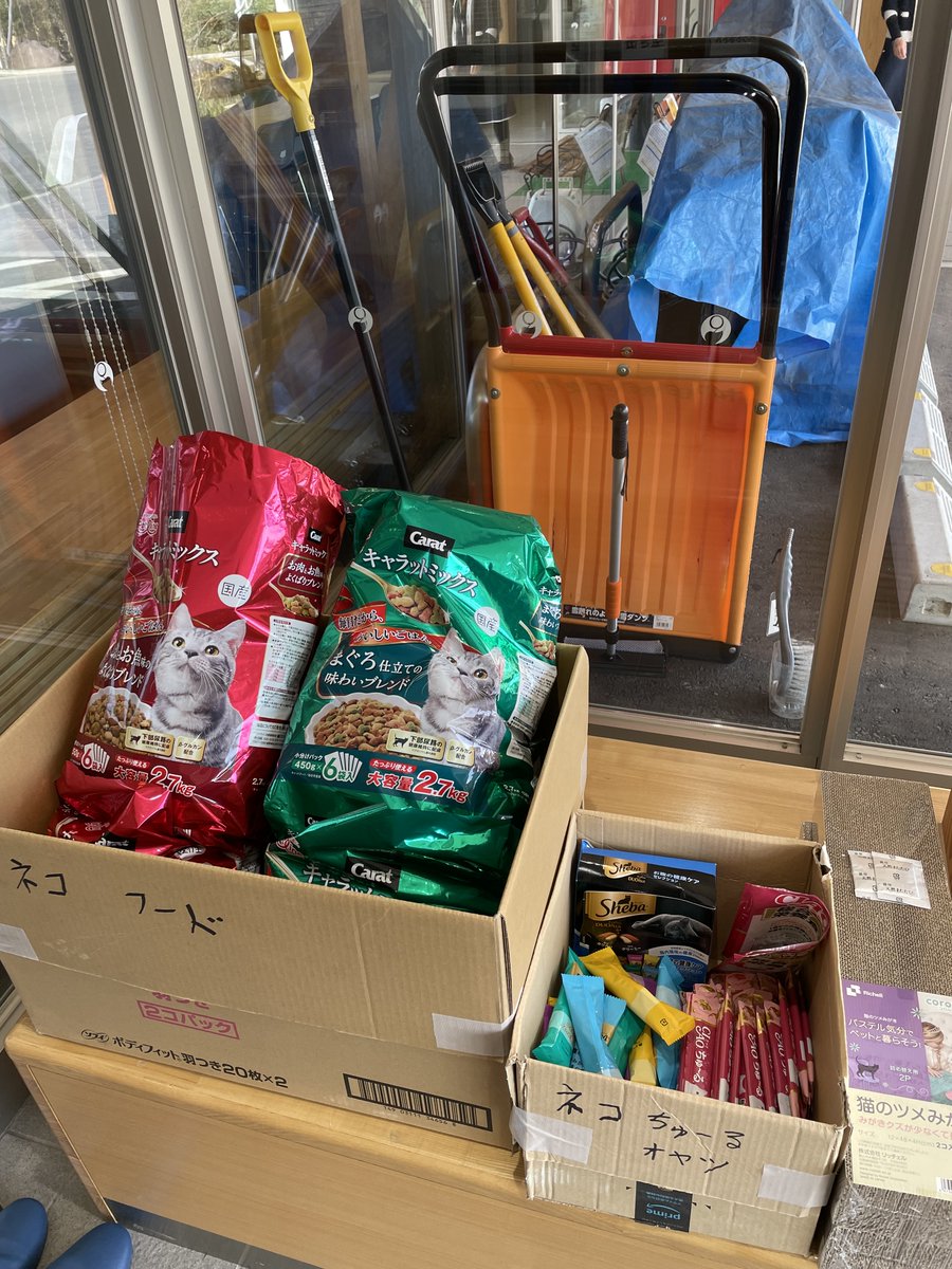 oic_kanazawa's tweet photo. 日本レスキュー協会さんからの報告です。キャットフードは一部を珠洲市で実施している物資配布会場と能登町の物資設置先に置かせていただいたとのことでした。残っている分もすべて被災地で大切に使わせていただくとのこと。ご支援いただいた皆さん、本当にありがとうございます！ @japanrescue1995 https://t.co/2wqSOMAX45