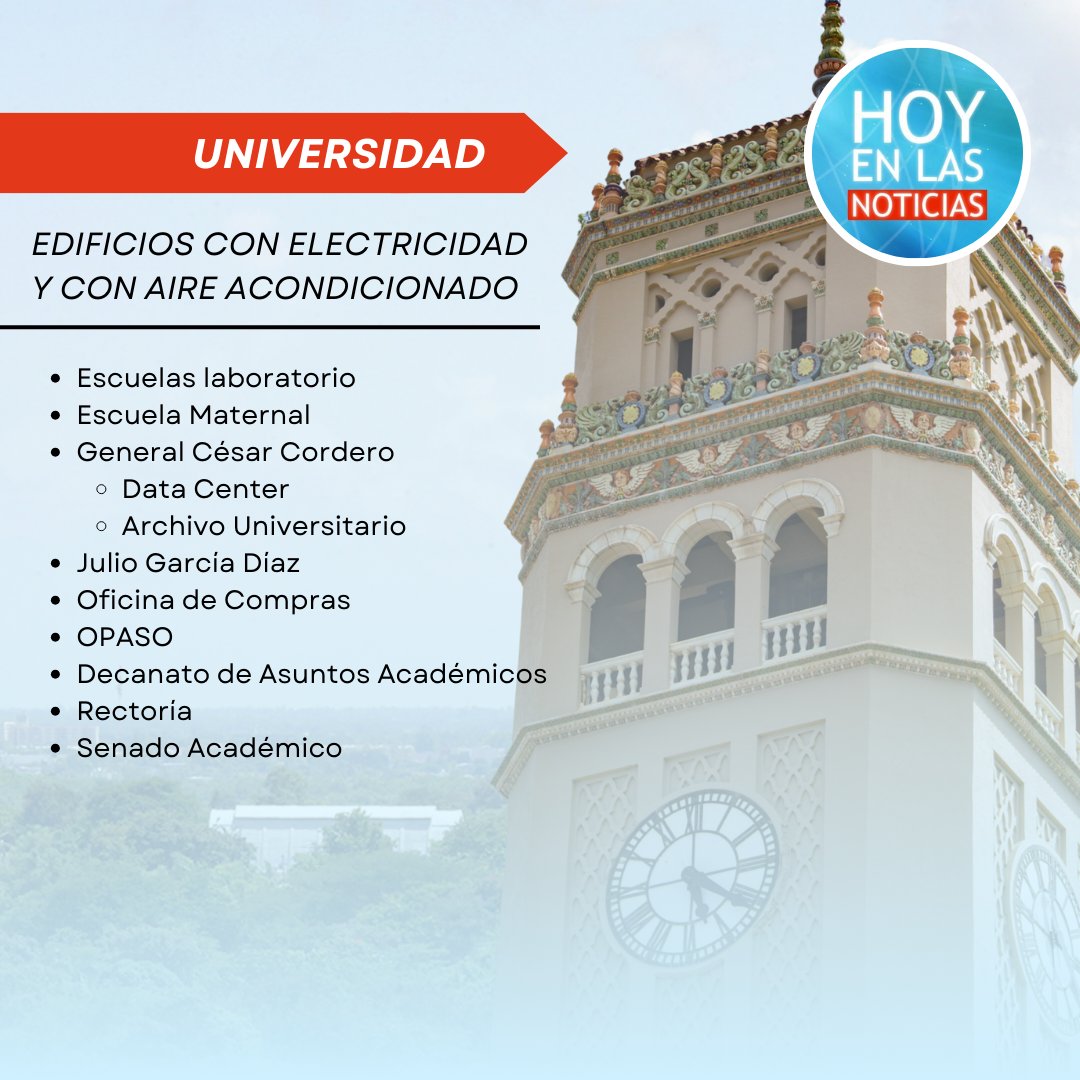 El Dr. Héctor Aponte Alequín, ayudante especial de la rectora del Recinto de Río Piedras, informó que el presidente Luis Ferrao y rector interino Carlos Sánchez actualmente se encuentran en reunión con el director ejecutivo de la <a href="/AEEONLINE/">Autoridad de Energía Eléctrica</a> para discutir las causas de la avería.