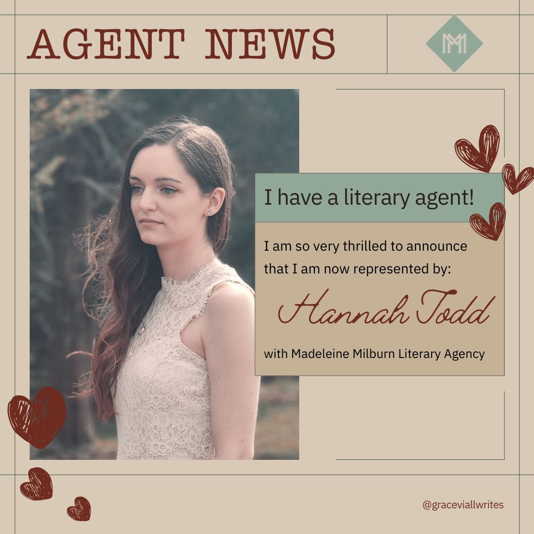 I have #TuesNews ✨️ I'm thrilled to announce that I'm now represented by @PalindromeTodd at @MMLitAgency !! Hannah and I got along so incredibly well from the very first email, and I can't wait to work with her!

#agentnews #amwriting #writersoftwitter #WritingCommunity