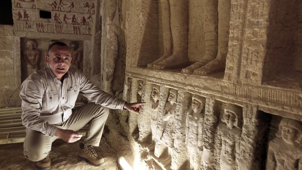 A 4400 year-old tomb from the Old Kingdom of Ancient Egypt has been discovered in Egypt; even after 4400 years, filled with colourful statues, carved pictures and hieroglyphic writing.... In 2018, Egypt has announced the discovery of a 4400 year-old tomb belonging to an