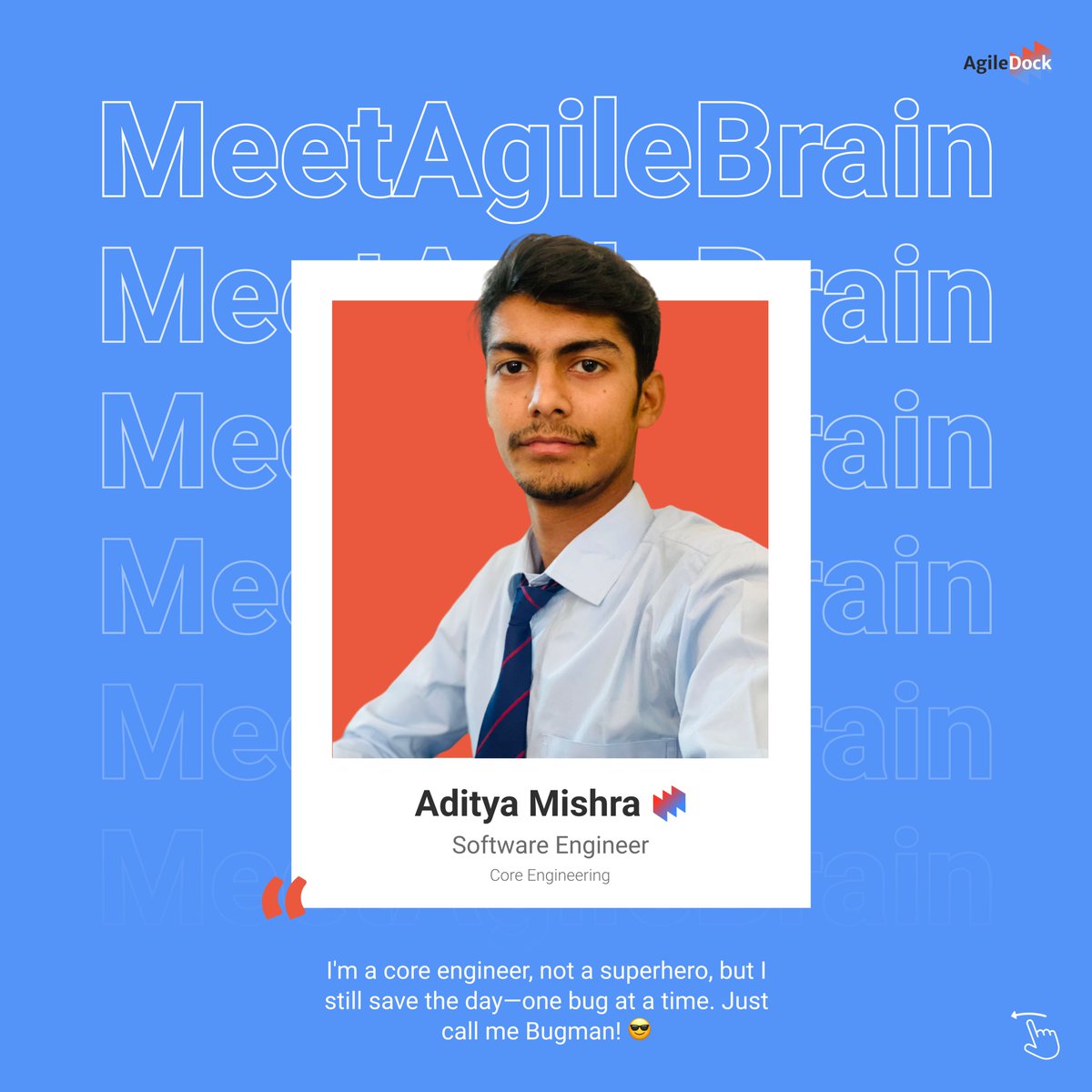 Agiledocktech's tweet image. Say hello to Aditya, our talented software engineer who also goes by the nickname "Bugman"! Aditya has a knack for solving even the trickiest problems, ensuring our code is squeaky clean.

#MeetTheTeam #SoftwareEngineer #Bugman #CreativeThinker #PoetryLover #Teamwork #Agiledock