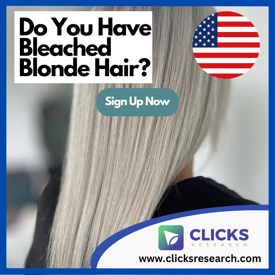 Clicks_Research's tweet photo. ✨VOLUNTEERS LIVING IN THE USA ONLY ✨

We are currently recruiting volunteers living in the USA to trial a Free shampoo.

If you have bleached blonde hair, please sign up today at https://t.co/LUb4XLLMSJ (link in bio) and complete your hair &amp; medical profile questions💜 https://t.co/hd6gjchxpD