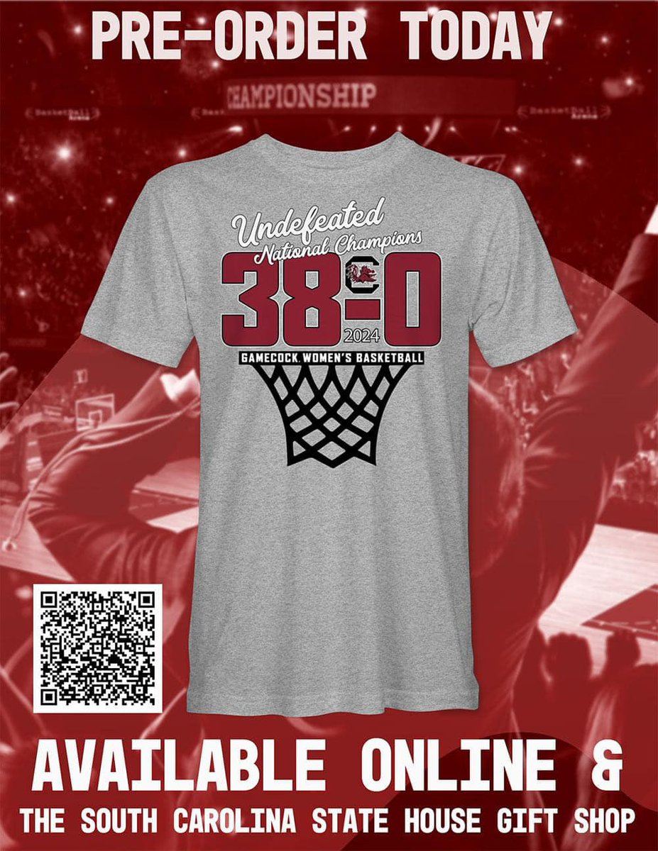 Congrats to the Lady Gamecocks Basketball Team! 🏀 Pre-order your exclusive 38-0 National Championship t-shirts! Place your order now, and your T-shirt will be shipped out on Monday. Use code CHAMP24 for free shipping. Order here 🔗 brnw.ch/21wIDVL