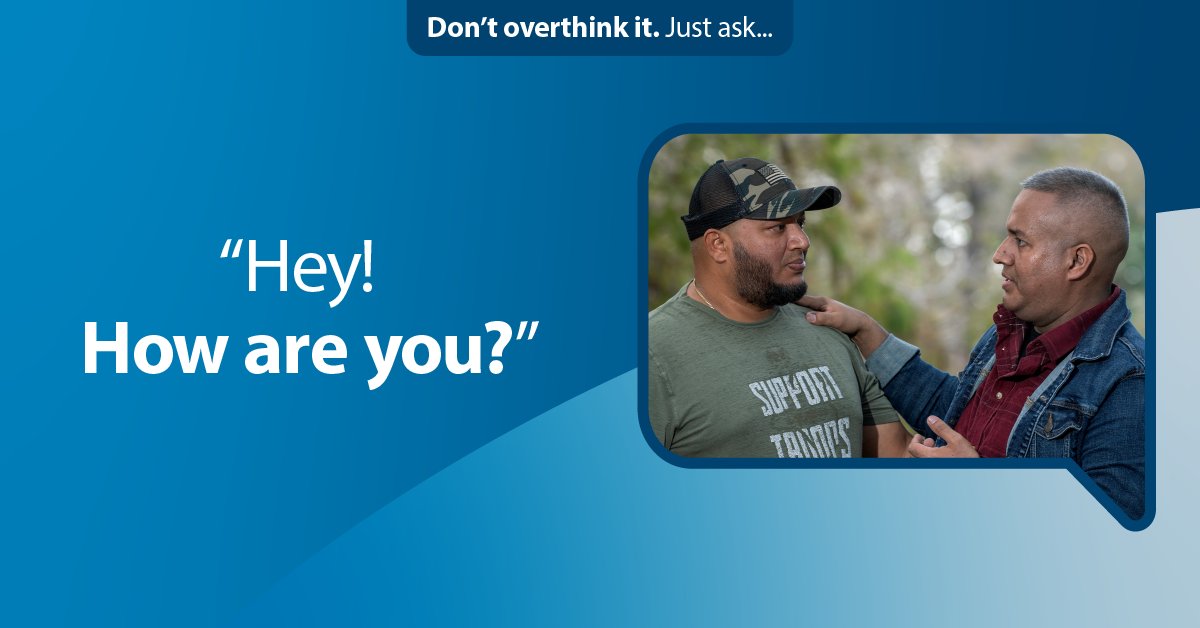 Talking about suicide can be daunting, but you can start the conversation with a simple question. Genuine care and concern go a long way in showing support. Learn how to start a conversation about suicide: VeteransCrisisLine.net/CrisisConversa…