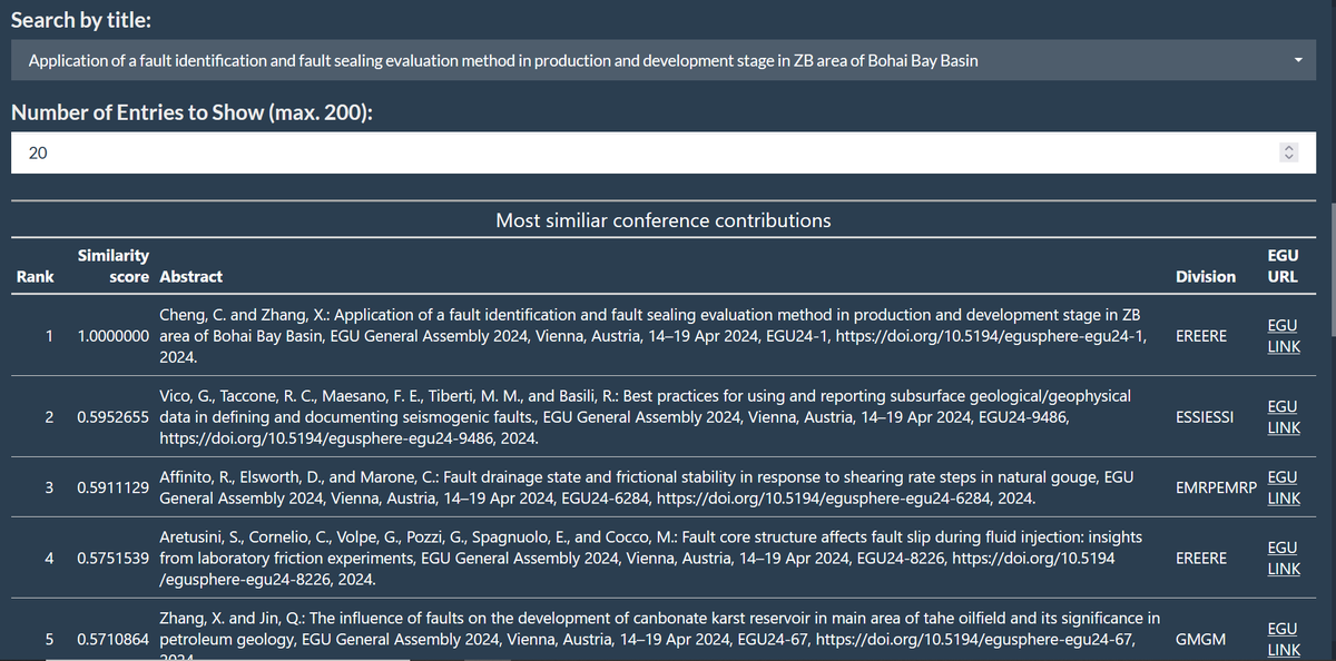 📢 Find relevant talks and posters at #EGU24  📢

Are you tired of feeling FOMO at EGU? Today we introduce our new web app that simplifies the hunt for relevant presentations at #EGU24 using state-of-the-art natural language processing! (Thread)
susoz.shinyapps.io/EGU24-Explorer/