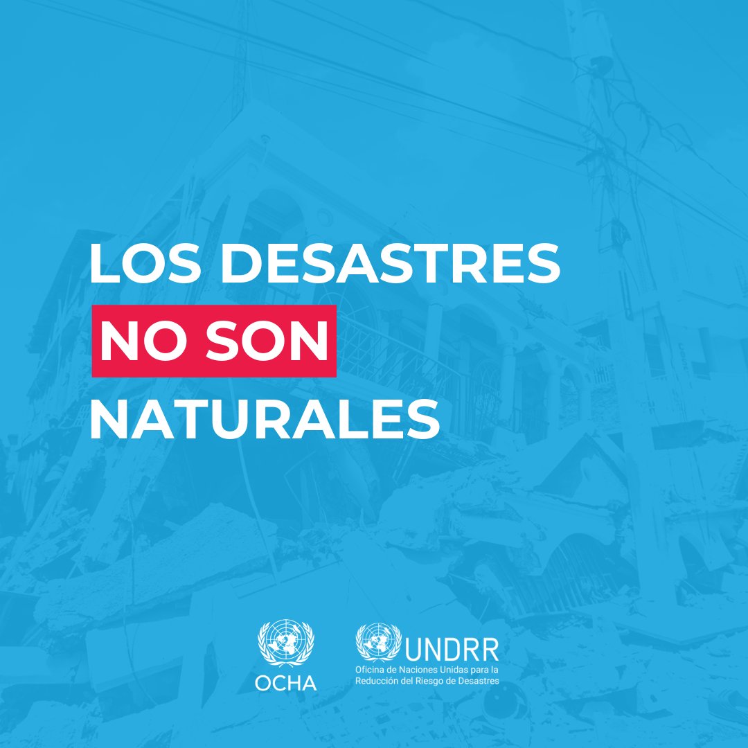 Para avanzar en #RRD y hacia los #ODS debemos cambiar la narrativa, entender que #LosDesastresNoSonNaturales y pasar de gestionar desastres a gestionar el riesgo. Es hora de romper el ciclo de desastres➡️ desigualdad creciente➡️repetición. #RompeElCiclo ow.ly/KZwI50QlXMA