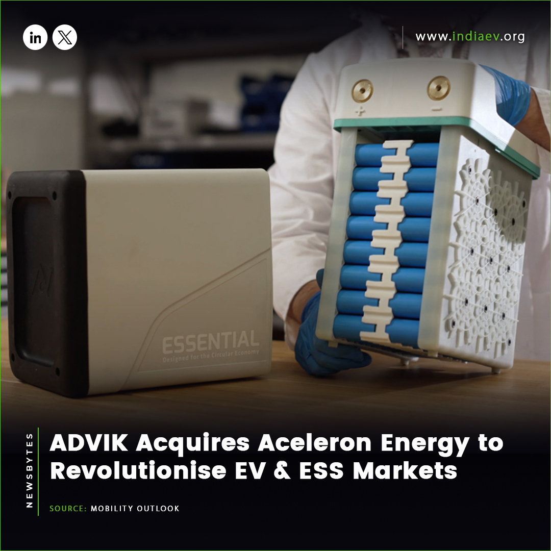 ADVIK Acquires Aceleron Energy To Revolutionise EV & ESS Markets
Read more: ow.ly/O2gX50RbgIs

#AdvikAcquires #AceleronEnergy #EV #EnergyStorage #Sustainable #InnovationInEnergy #FutureOfMobility #GreenTech #ElectricFuture #GreenIndia #IndiaEVShow #EntrepreneurIndia