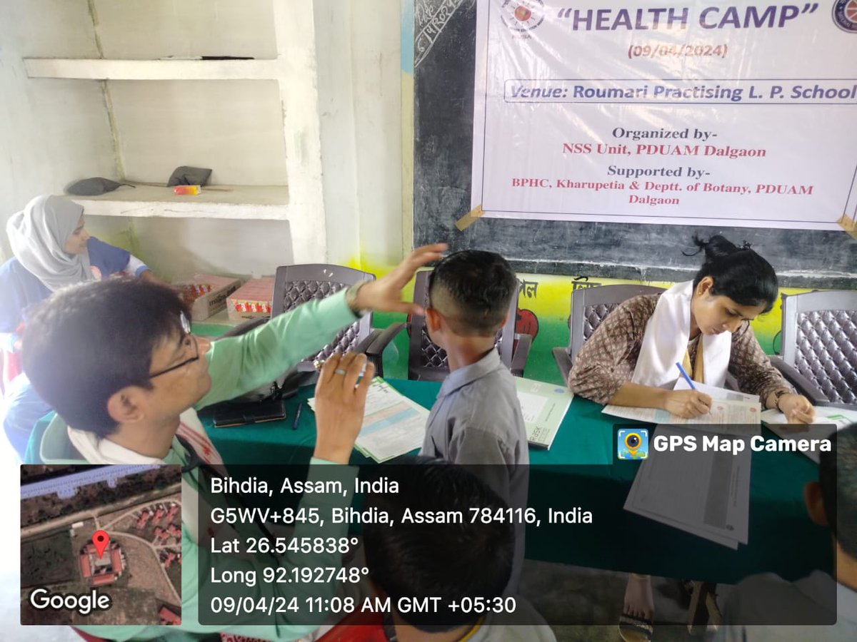 PduamNss's tweet photo. A Health Camp was organized on 09/04/2024 in the adopted school of NSS Unit of our college. The programme was supported by BPHC Kharupetia. NSS Volunteers were actively involved for Shramdaan. https://t.co/zwUajXr88H
