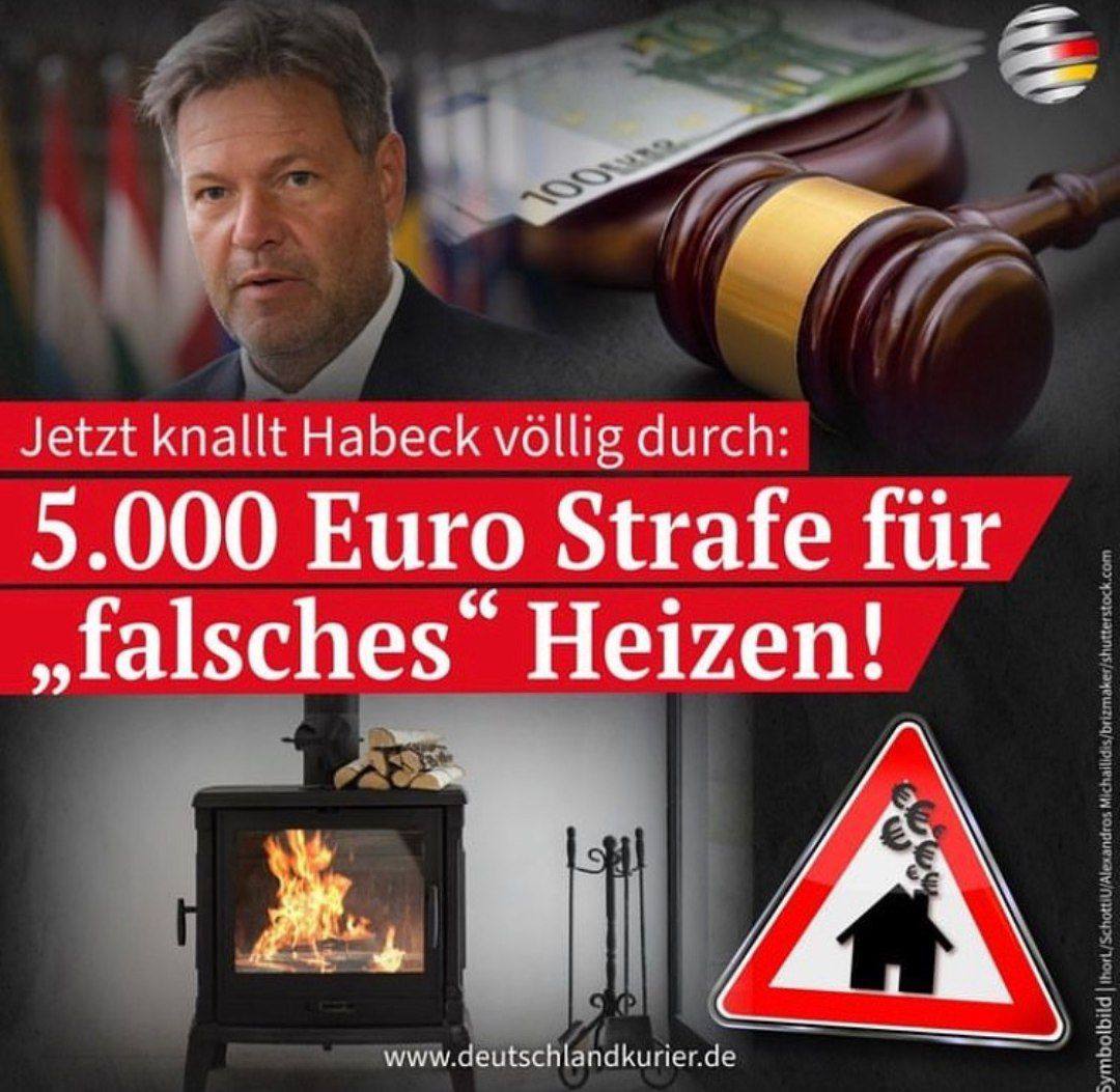 Jetzt knallt Habeck völlig durch: 5.000 Euro Strafe für „falsches“ Heizen‼️

In Deutschland wächst die Wut der Menschen auf den Heizungskiller RobertHabeck!😡 Schornsteinfeger sollen zur ökosozialistischen „Energie-Polizei“ umfunktioniert werden!