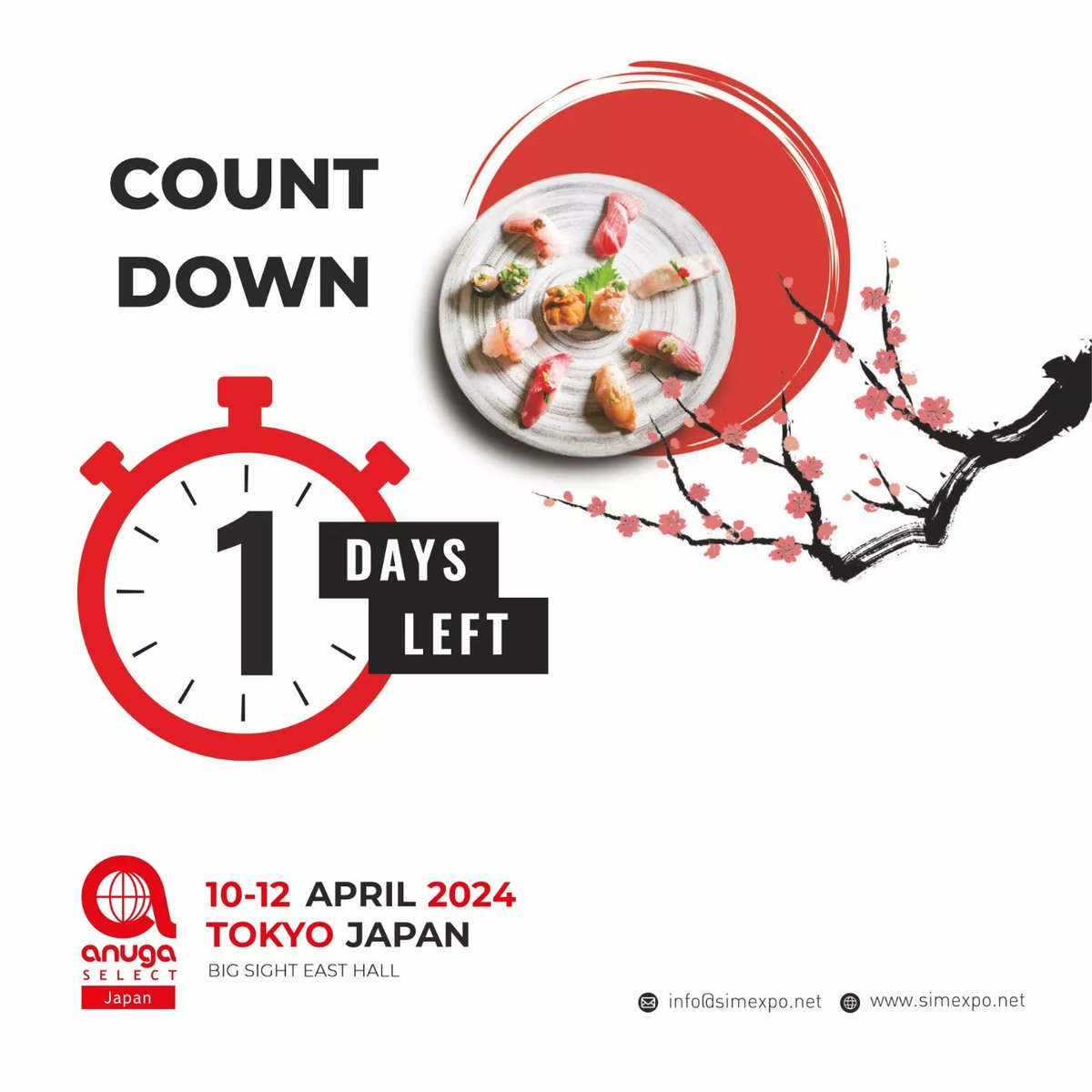 2. Ism Japan ve 1. Anuga Japan fuarlari icin geri sayimda son gün ve 10 Nisan tarihinde, tüm katilimci ve ziyaretcilerine kapilarini açacak. #ismjapan #anugajapan #foodindustry