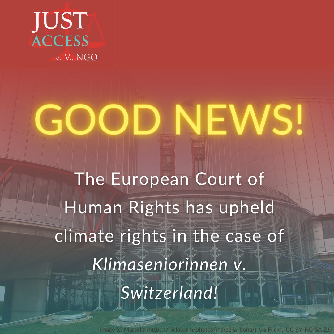 JustAccesseV1's tweet photo. ✨Phenomenal news from Strasbourg! 💫
The #ECHR upheld #climaterights in the @KlimaSeniorin case!
We'll host Judge Helen Keller (@Climate_Rights) on the @JustAccesseV1 #Podcast to learn all about this landmark ruling! Must listen!🎙️
Subscribe now!
👉https://t.co/Yh8FYss93h https://t.co/psmHELKLST