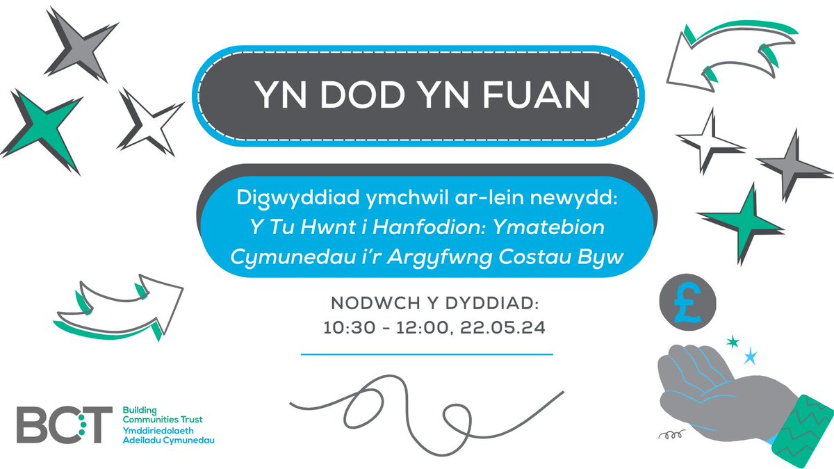 👋👉 NODWCH Y DYDDIAD! Ymunwch â ni ar 22.05.2024 o 10:30 -12:00 ar gyfer ein digwyddiad ymchwil ar-lein newydd: Tu Hwnt i'r Hanfodion: Ymatebion Cymunedol i'r Argyfwng Costau Byw. Manylion cofrestru yn dod yn fuan!