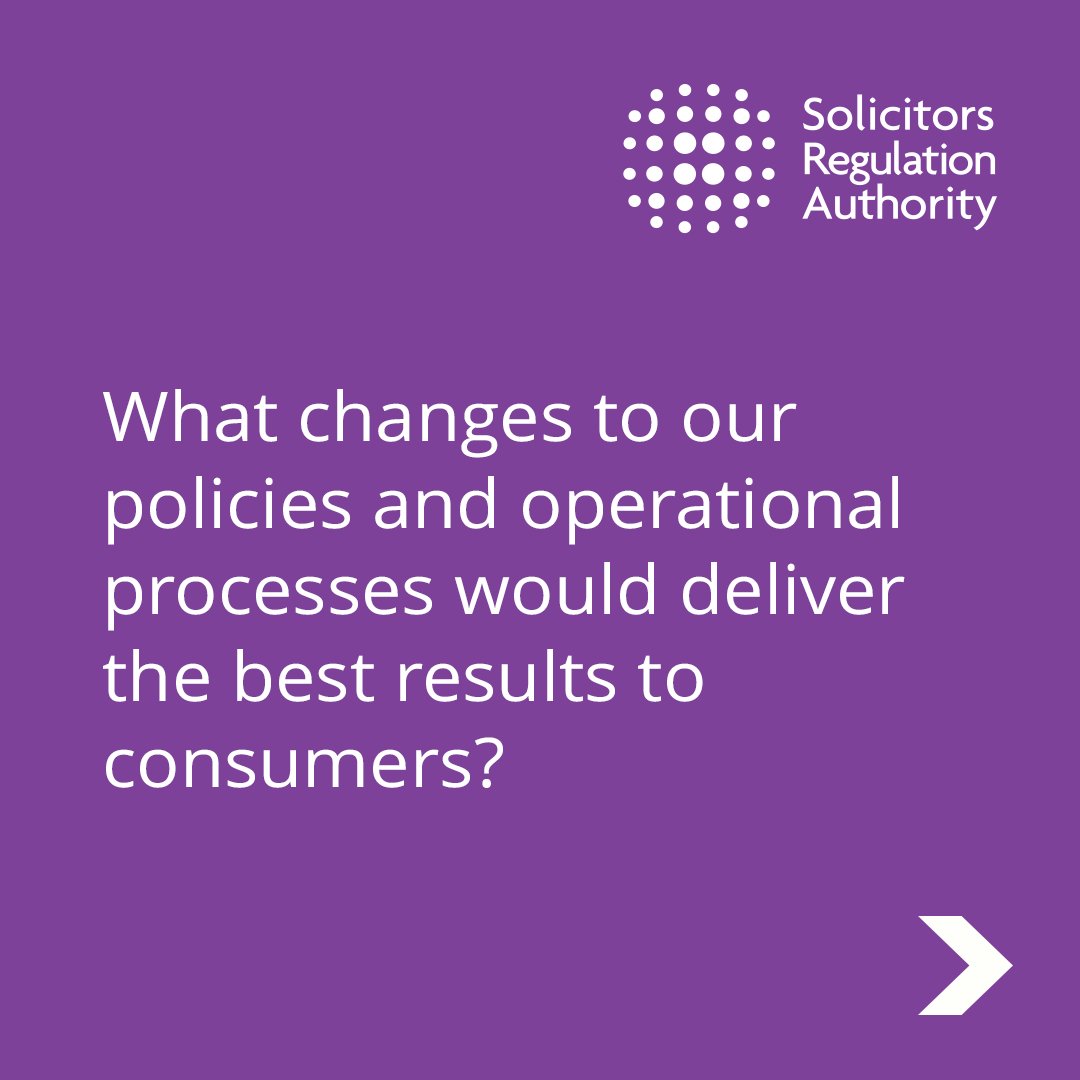 We've launched a review of our overall approach to protecting consumers when they place their trust in a regulated law firm. We're committed to understanding different viewpoints and building the best possible evidence base. Let us know your thoughts here: bit.ly/4c24fo3