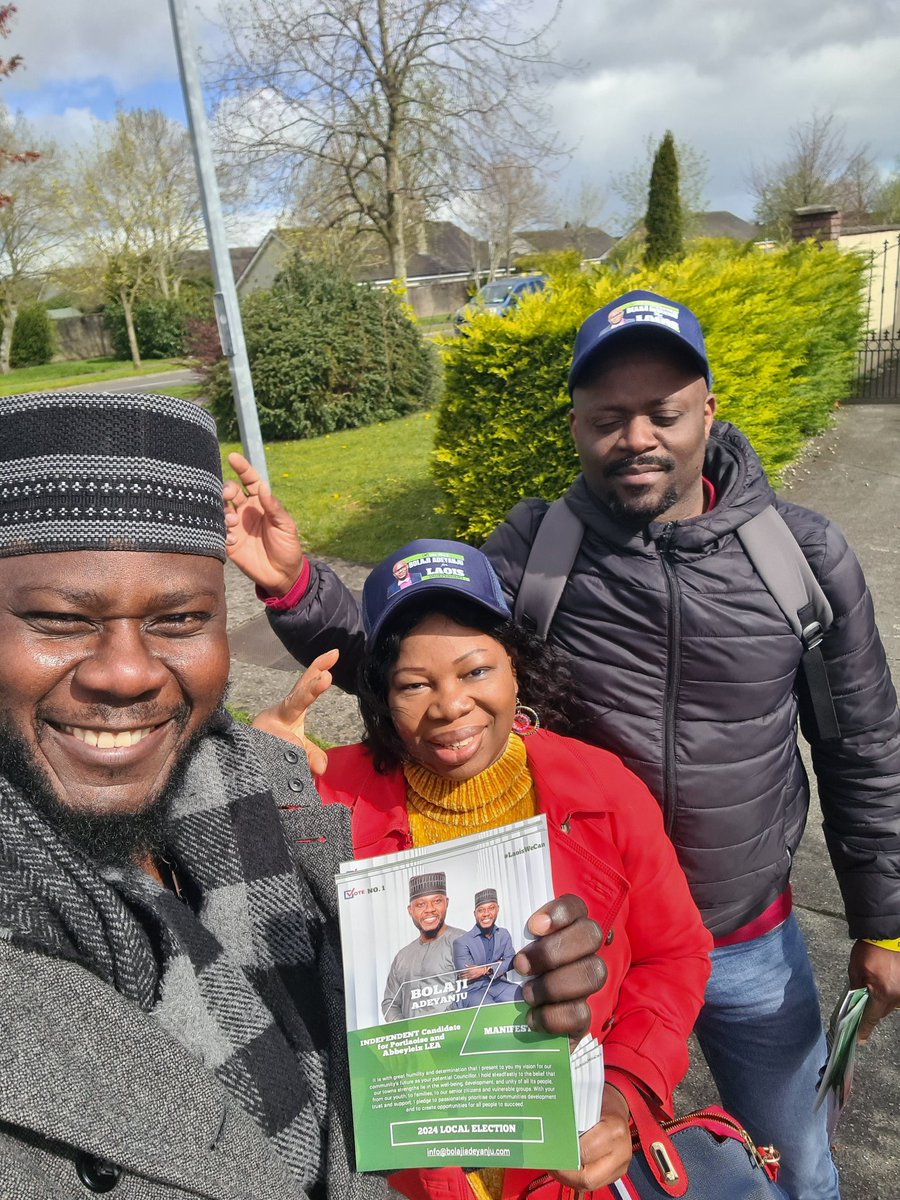 Quick morning canvass with #TeamBolaji talking to the good people of #Portlaoise. We are unrelenting about our vision for a better future for our communities. #LE2024 #VoteBolajiAdeyanju #LECandidate #LaoisWeCan #WeAreBetterTogether