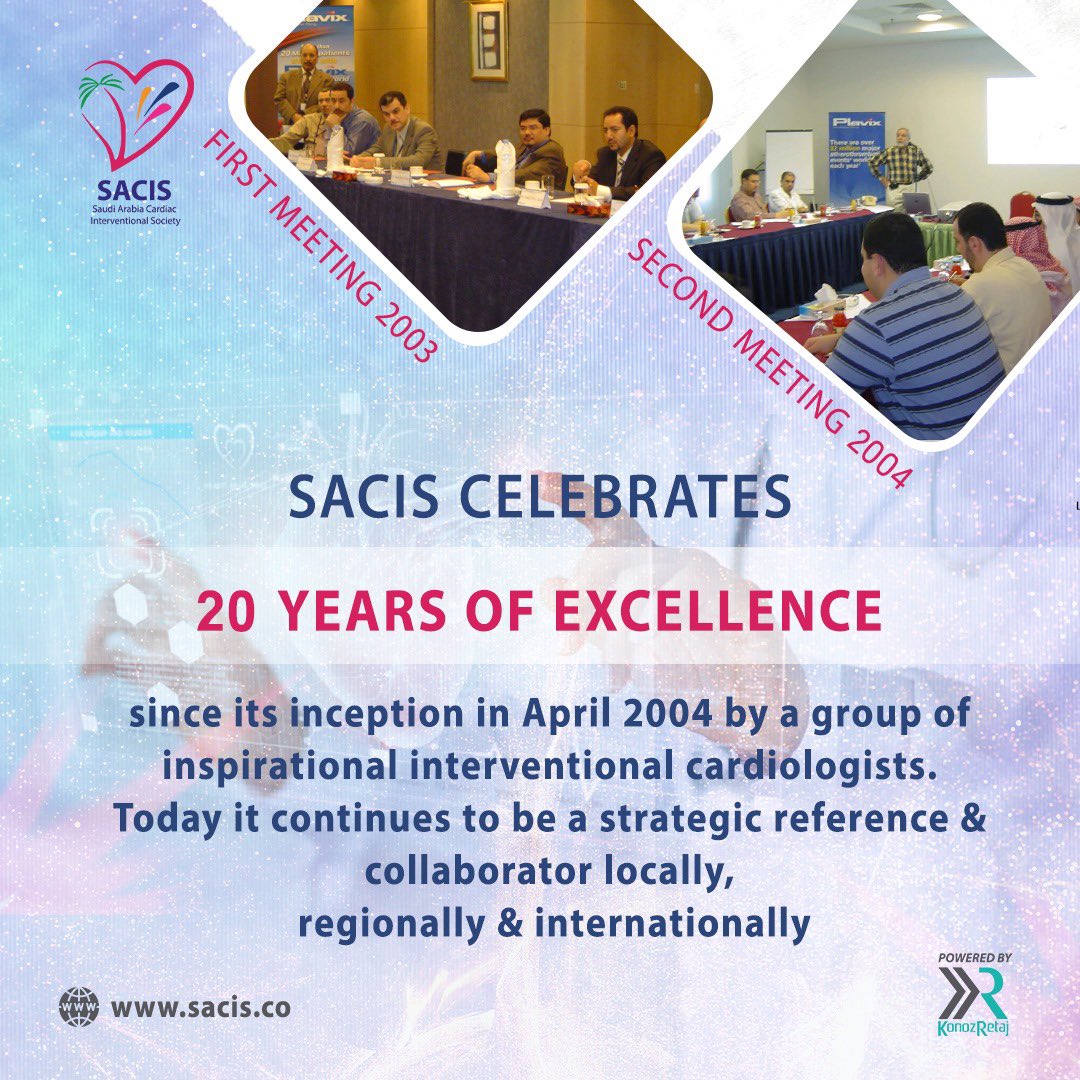 #SACIS Celebrates 20 Years of Excellence since its inception in April 2004 by a group of inspirational interventional cardiologists. Today it continues to be a strategic reference & collaborator locally, regionally & internationally