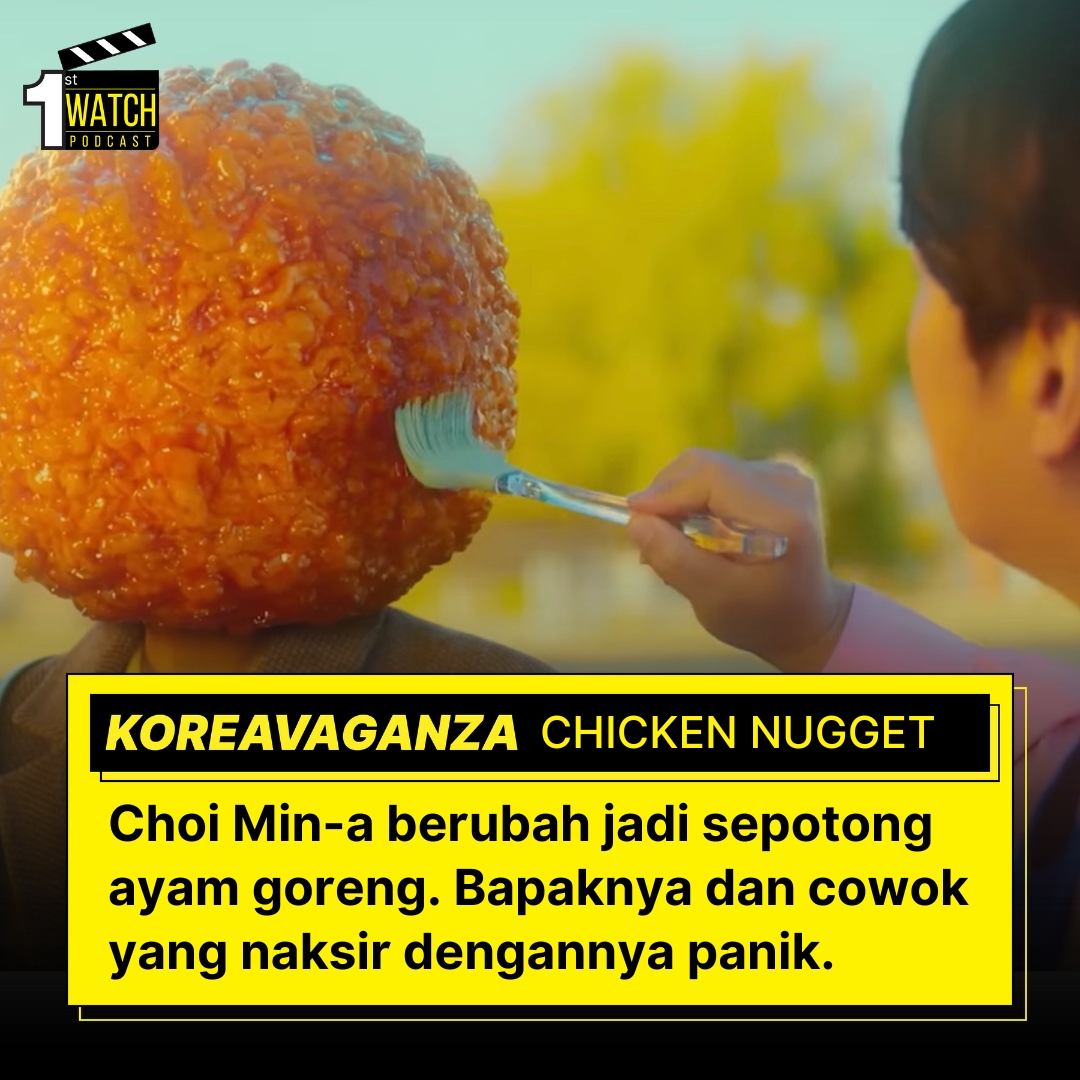 1stwatchpodcast's tweet photo. Nungguin Lebaran di malam takbiran, sisakan 1 jam aja buat simak group review Koreavaganza untuk episode #ChickenNugget. Serial komedi absurd ini cerita tentang gimana seorang cewek berubah jadi potongan ayam dakgangjeong dan bikin bapaknya dan cowok yang naksir sama dia panik! https://t.co/CkADkLt3xJ