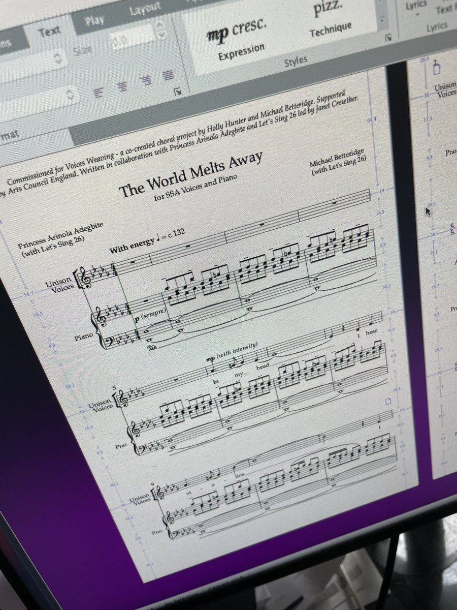 Today the first score and learning tracks from our latest phase of Voices Weaving are sent off to Let’s Sing 26 (<a href="/CrowtherJan/">janet crowther</a>) with gorgeous words by <a href="/Pabitez/">BITEZ🫀</a>. Also, we officially became a company last week!