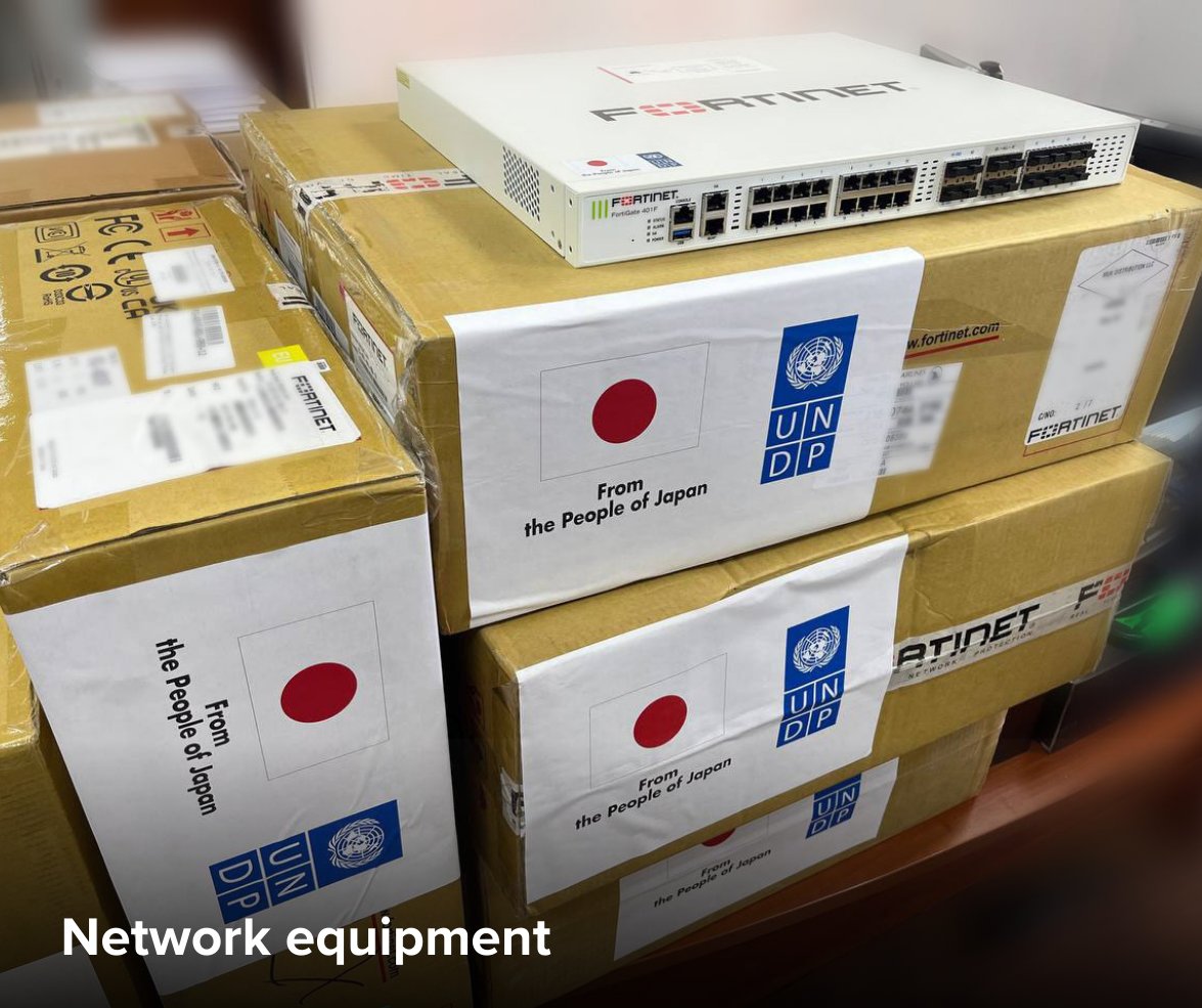 🇺🇳 @UNDP, supported by Japan 🇯🇵 @JPEmbUA, provided powerful equipment to @mintsyfra to strengthen @diiagovua infrastructure. The cryptographic, network, & switching equipment helps ensure uninterrupted provision of e-services to millions of #Ukrainians. 🔗undp.org/ukraine/press-…