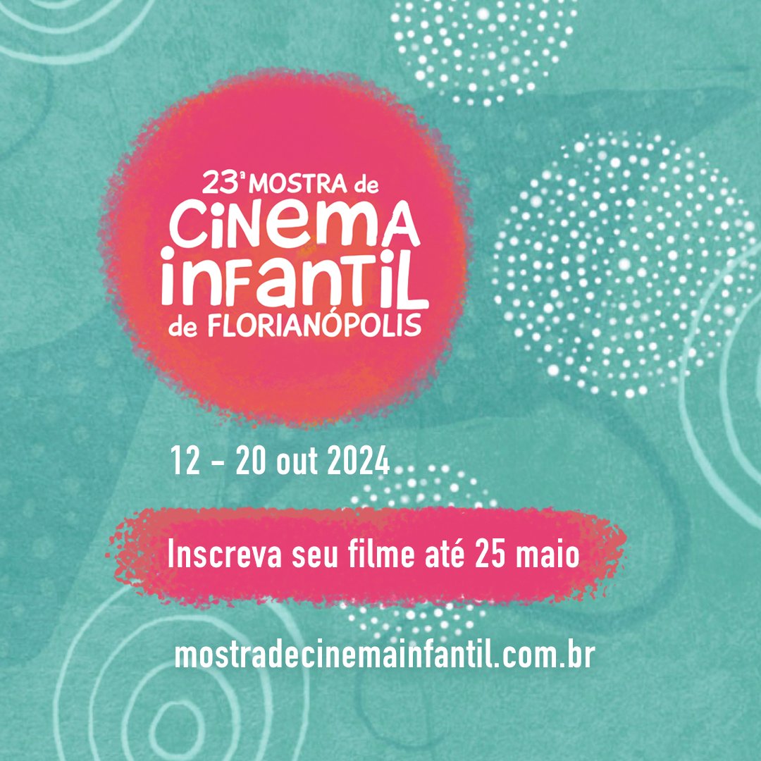 Viva!!! Chegou a hora de inscrever seu curta e/ou longa-metragem para a seleção da 23ª Mostra de Cinema Infantil de Florianópolis.⭐

As inscrições seguem até 25 de maio!

👉🏾 Regulamento e formulário para inscrição aqui: htltps://www.mostradecinemainfantil.com.br/inscricoes/
