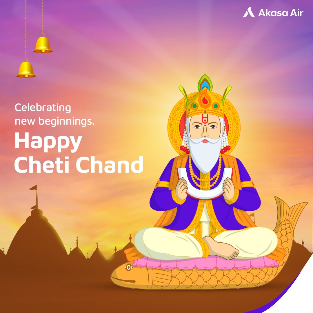 Wishing you a joyful Cheti Chand! ✨ Here's to soaring to greater heights and embracing new beginnings. ✈️ #AkasaAir #ItsYourSky #ChetiChand #HappyChetiChand