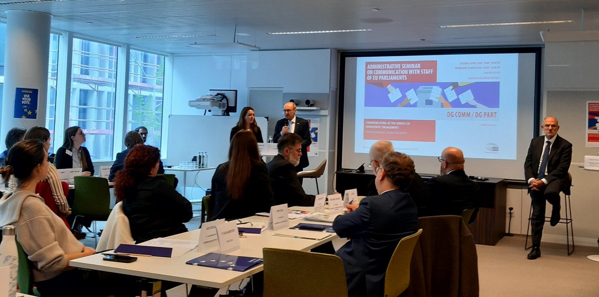 Administrative seminar on Communication with Staff of EU Parliaments: Communicating at the Service of Democratic Engagement @Europarl_EN #Elections2024 Intro by EP FVP @othmar_karas #IPEXEU #EUparliaments