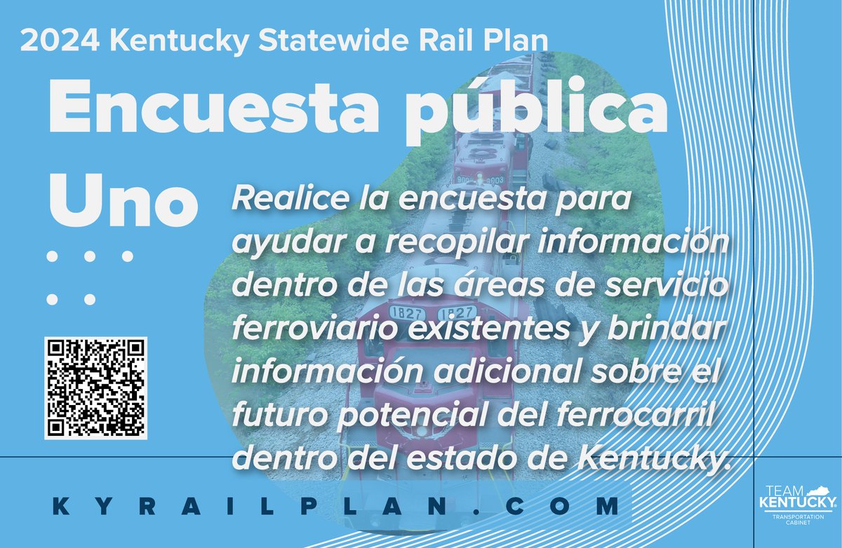Share your thoughts on the future of railways in Kentucky! 🚂 We’re gathering public opinions on Kentucky passenger and freight rail service!  Please give input by taking our survey here: bit.ly/KYRailPlanSurv…