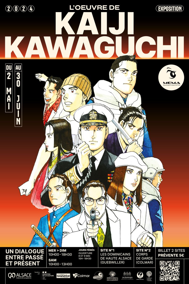 📢On commence par notre prochaine exposition manga sur l’œuvre Kaiji Kawaguchi ! Du 2 mai au 30 juin, découvrez ses œuvres à Colmar et Guebwiller ! Profitez du tarif de prévente jusqu'au 30 avril sur notre billetterie en ligne. 🎟️ #KaijiKawaguchi #Manga billetweb.fr/exposition-kaw…