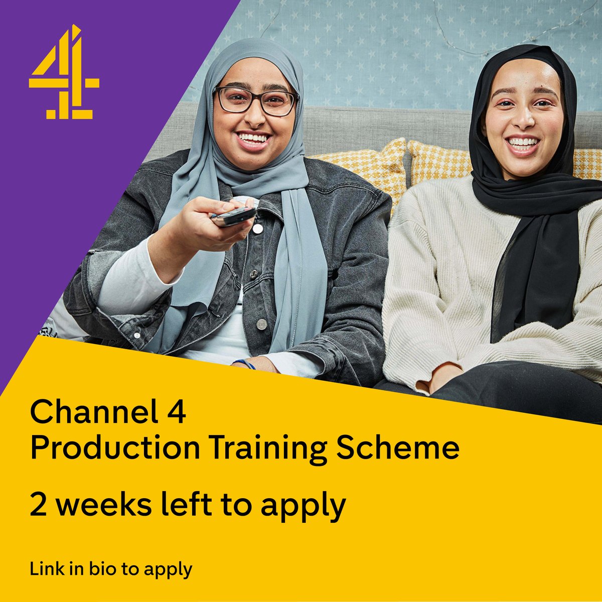 ⏰ You still have 2 WEEKS to apply for the Production Training Scheme! ⏰ ⌛ There’s plenty of time to complete your application and we have roles available in Belfast, Birmingham, Caernarfon, Cardiff, Glasgow, Leeds, Manchester, Middlesbrough and Wrexham. 👉Link in bio to apply!