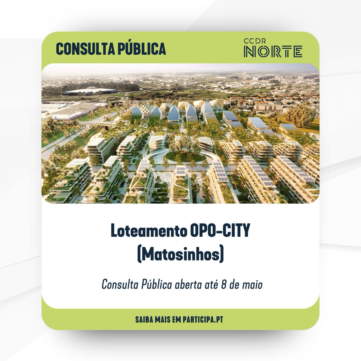 ✍️ Encontram-se em Consulta Pública: Sobreequipamento do Parque Eólico de Leomil, em Moimenta da Beira, até 18 de abril: bit.ly/leomil Loteamento do OPO-CITY, em Matosinhos, até 8 de maio: bit.ly/opocity