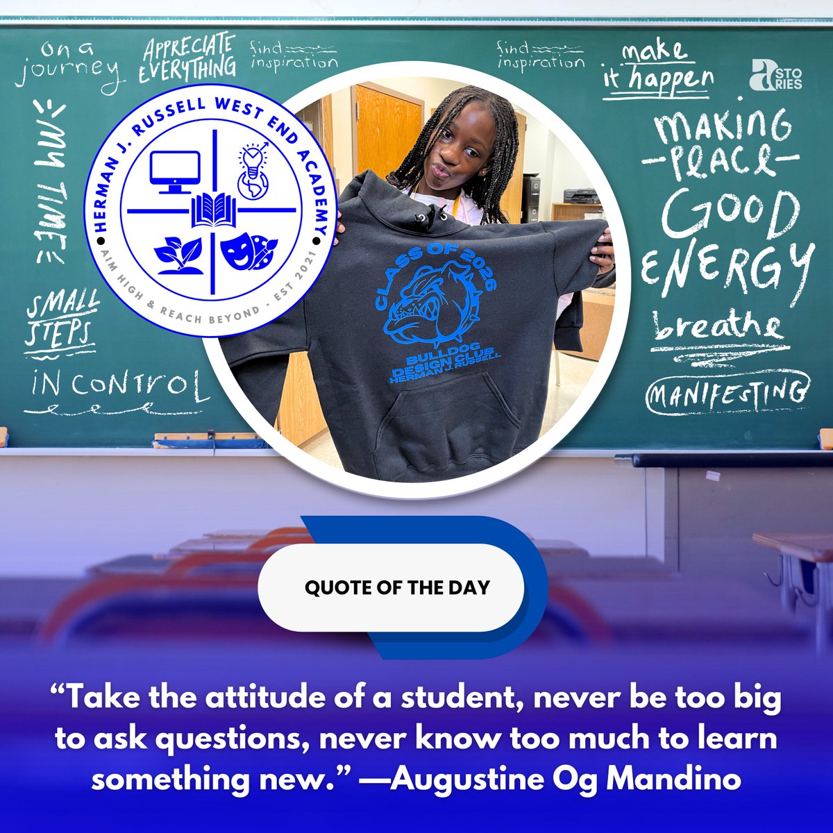 Quote of the day: “Take the attitude of a student, never be too big to ask questions, never know too much to learn something new.” —Augustine Og Mandino @TDGreen_ @apsupdate @DRVENZEN_aps @HRWEACOUNSELING @Retha_Woolfolk