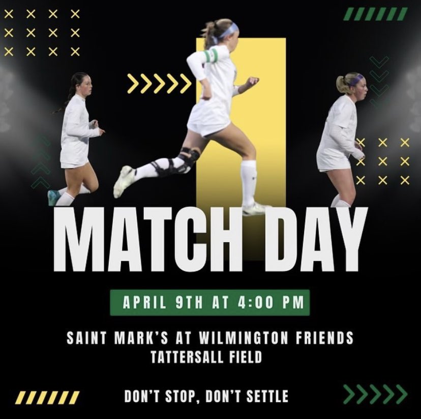 Our 2-0 @SaintMarksHS Girls Soccer Team is back in action today as they travel on the road to compete against Wilmington Friends! Kickoff is at 4:00 p.m. Come out to cheer on your Spartans!🔰🏆⚽️🥅 #SaintMarksSoccer #SpartanStrong #SaintMarksHS