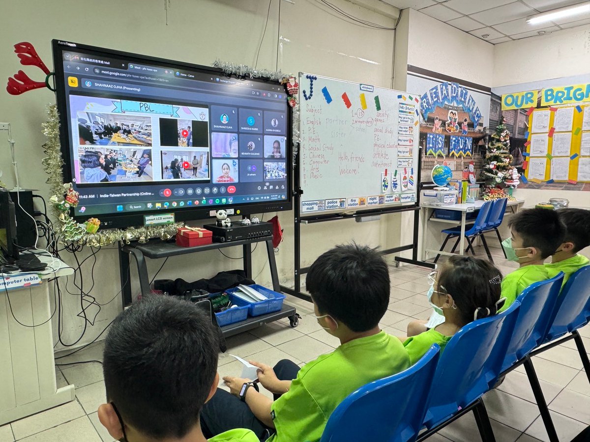 DPS Lava Nagpur India students meet students from Minsheng Elementary school,Taiwan.