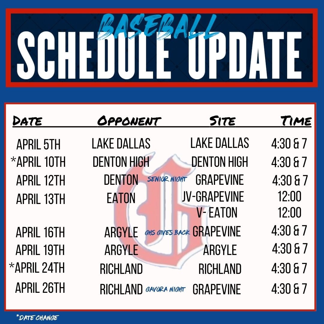 *Updated Schedule* A few changes to due to upcoming STAAR test