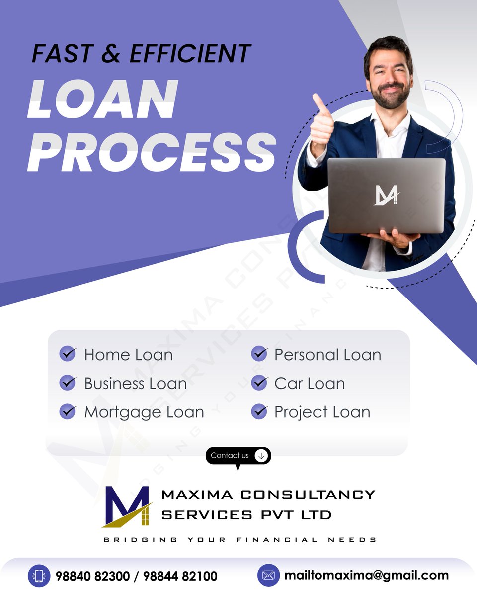 Fast & Efficient Loan Process!
Contact us:
📱+91 98840 82300 / 98848 76938
📧 mailtomaxima@gmail.com
#loan #homeloan #mortgageloan #constructionloan #businessloan #loanagainstproperty #landmortgageloan #loanspecialist