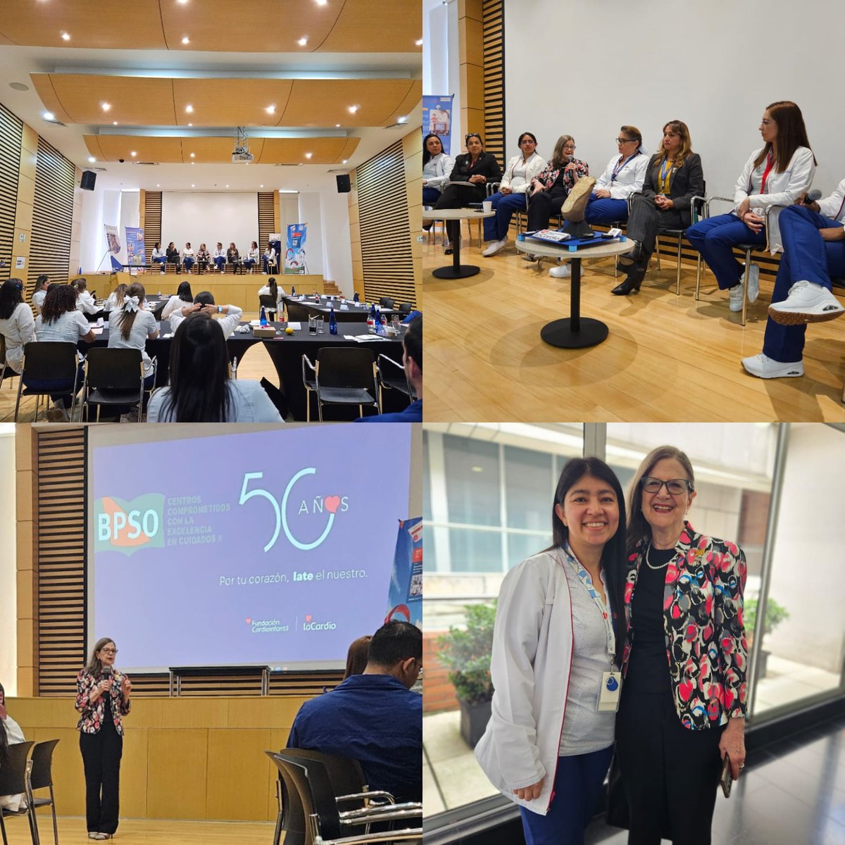 On her visit to Colombia, RNAO CEO @DorisGrinspun joined a panel discussion on machine learning, #AI and #NQuIRE as tools on the side of nursing with #BPSO leaders at @fcardioinfantil. Just another day for #BPSOChampions across the world leading #Healthcare #Innovation. 🇨🇴👏🏽🎉💃🏽