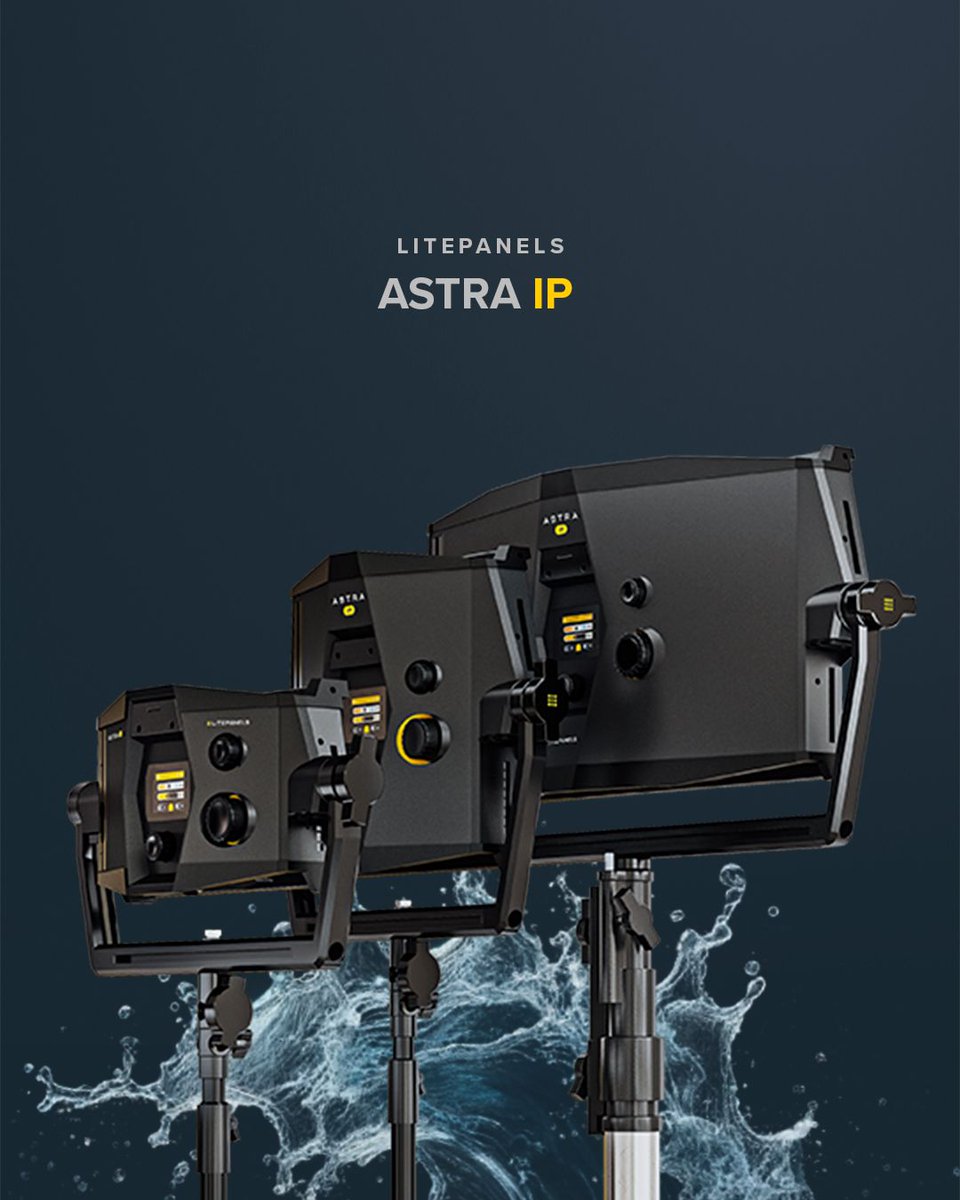 Litepanels have announced their new Astra IP range of water-resistant, high-output LED lights. Available in 1x1, 2x1 and half-size fixtures, they also feature a CCT range from 2,700K to 6,500K, an IP65 rating, and an integrated power supply. Pre-order - buff.ly/3PTWXcq