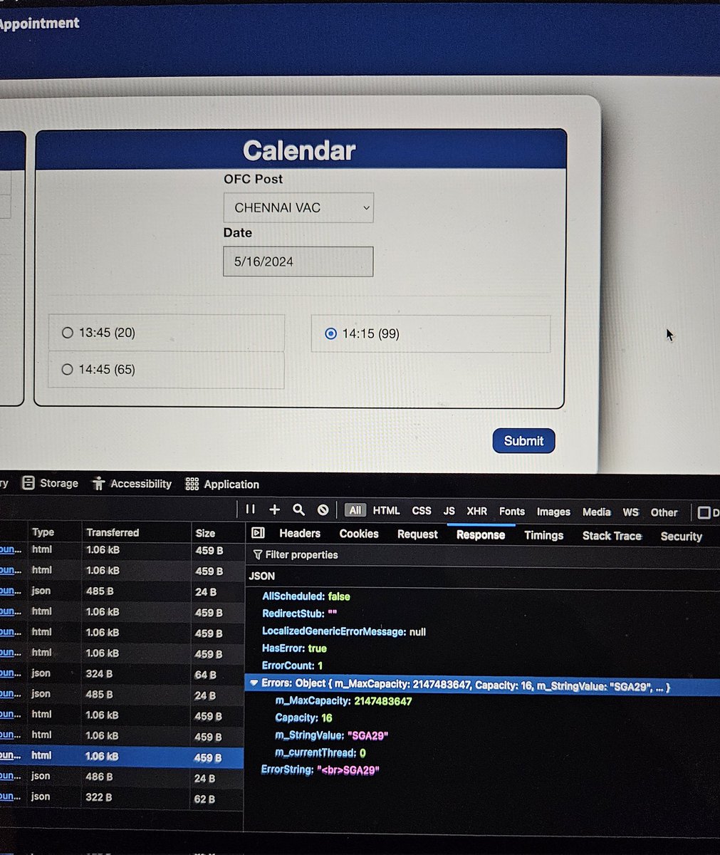 <a href="/vfsglobalcare/">@vfsglobalcare</a> Need urgent help, facing issue with Submit button on us visa scheduling page. Unable to book any slot since I created profile in Jan 2024. I never had a success in booking any slot till now. Tried on different browsers like Microsoft Edge, Google Chrome, Safari etc