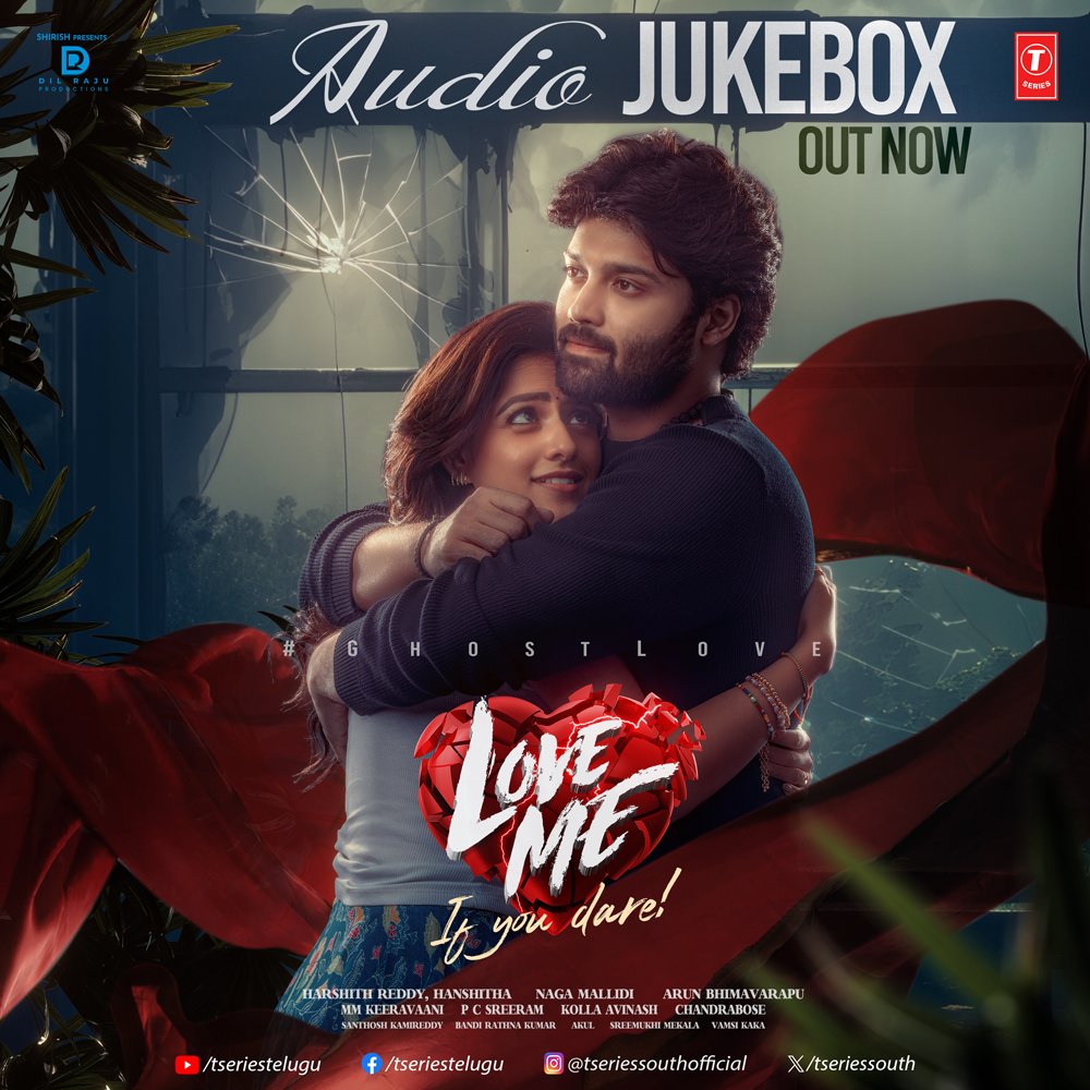 Indulge in a whirlwind of emotions with '#LoveMe - If You Dare' audio jukebox 💕🎶 Tune in now - youtu.be/nkvQXJrrSJk #GhostLove @AshishVoffl @iamvaishnavi04 @pcsreeram #ArunBhimavarapu @boselyricist @artkolla @HR_3555 #HanshithaReddy @naga_mallidi @DilRajuProdctns @Tseries