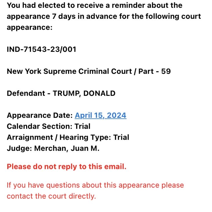 This friendly reminder has been brought to you by the New York State Courts Electronic Filing System.