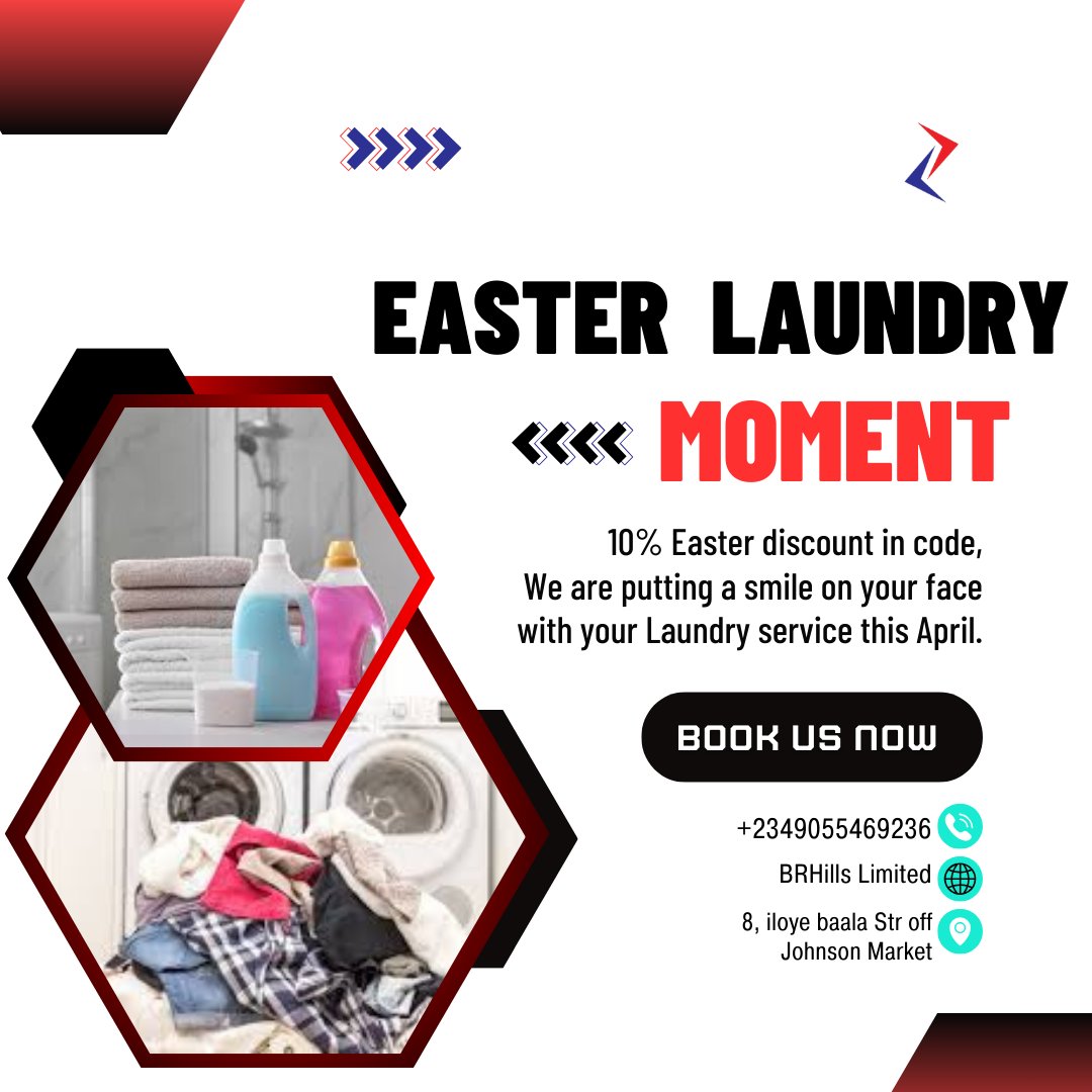 Spend Less Save More! Giving back to our customers has no limit here in BRHills Drycleaning Service This April enjoy Awoof easter discounts on all your Laundries, as we wish to make you smile while spending less for your Laundries!! Simp / Nigerians/ EFCC / Mummy Zee